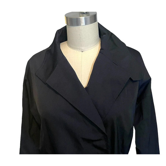 Vintage Lida Baday WOMENS Short Belted Trench  Jacket Black Size 4 - Picture 6 of 10